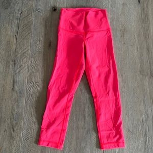 Lululemon coral high waisted luxtreme cropped leggings size 4